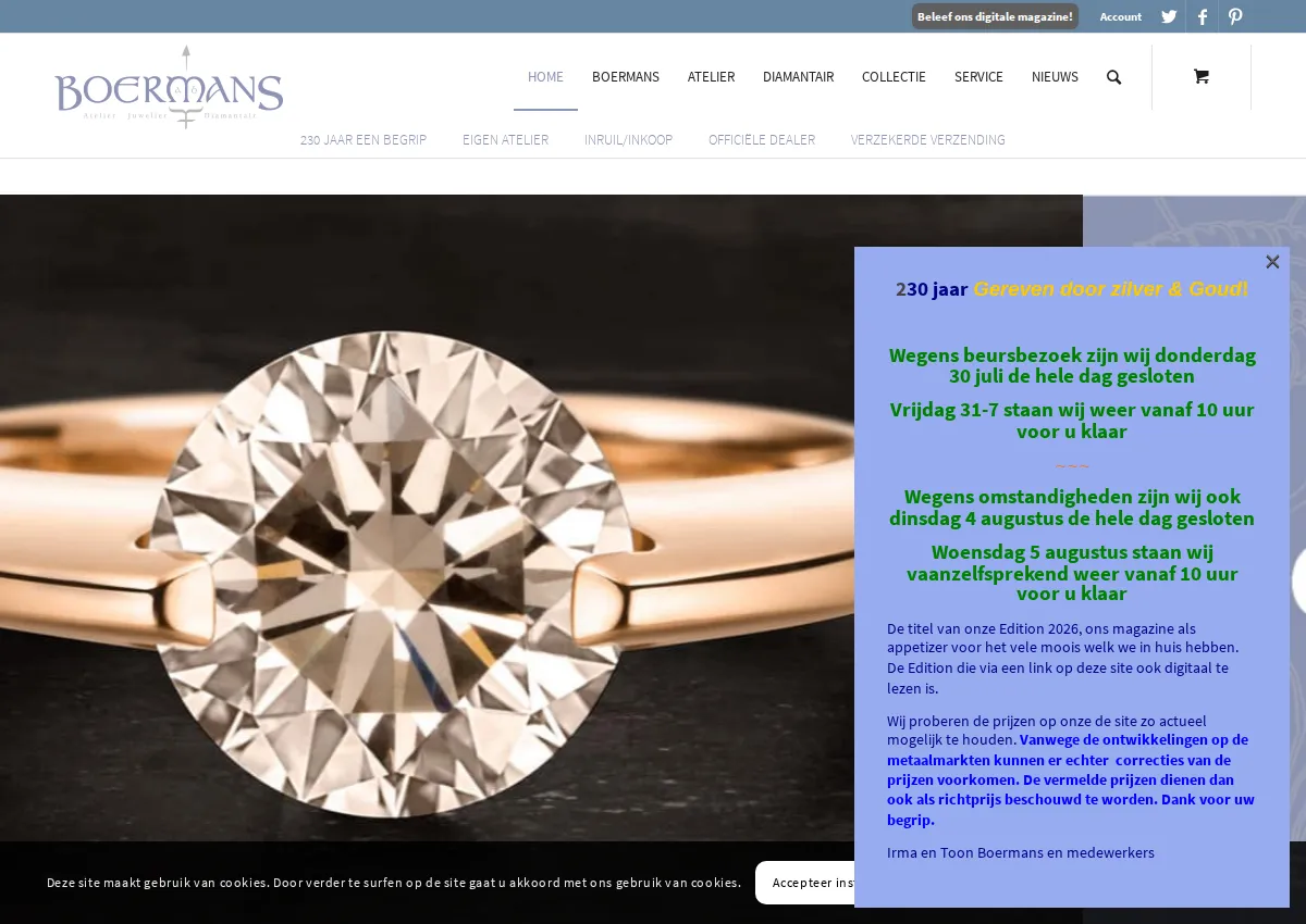 Store homepage