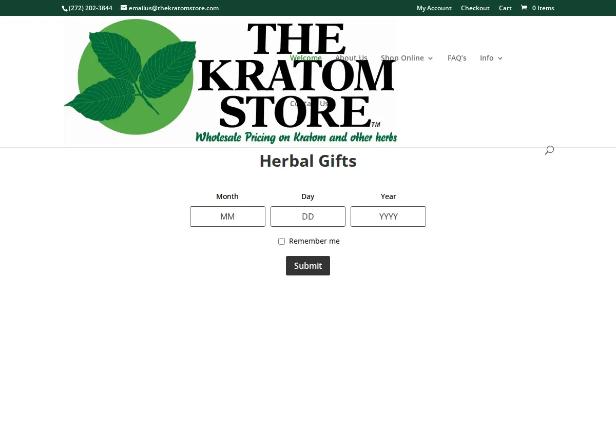 Store homepage