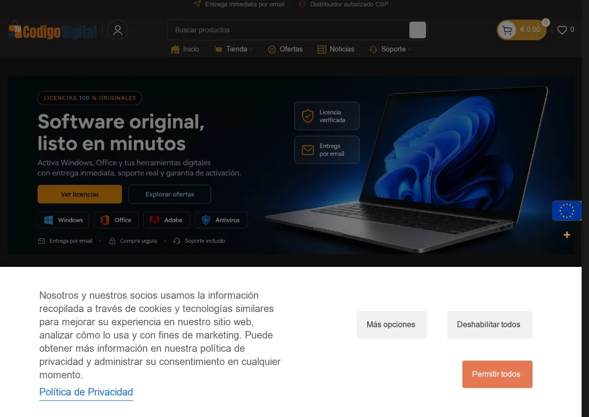 Store homepage
