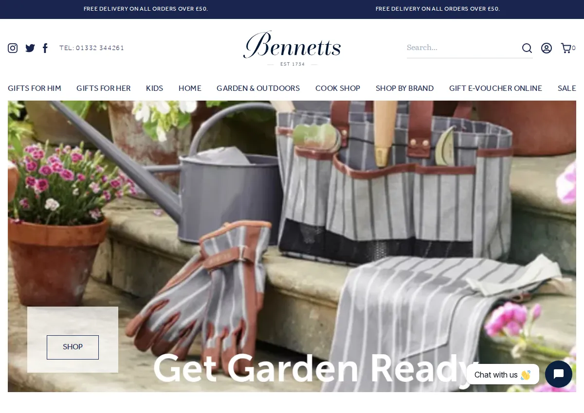 Store homepage