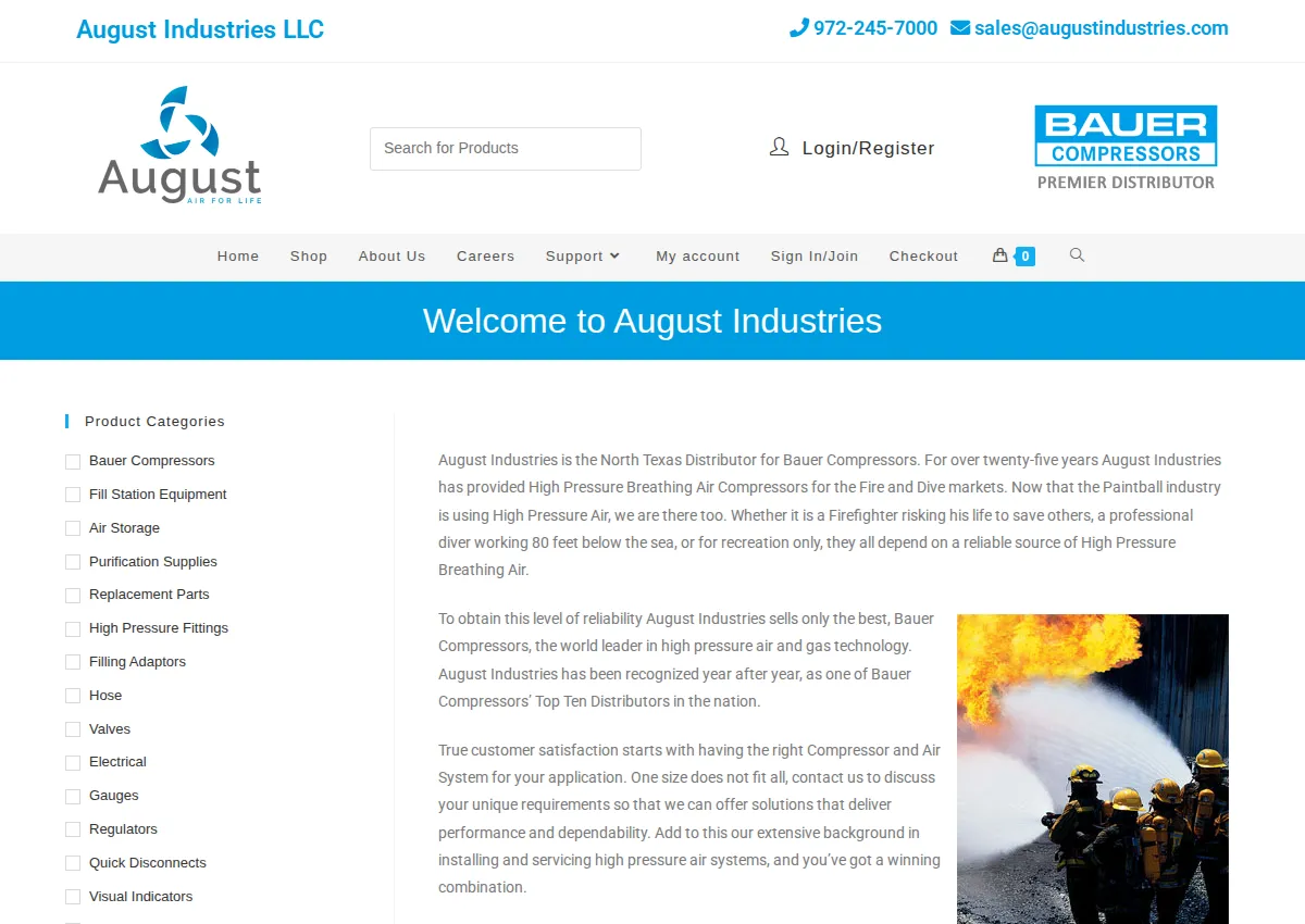 Store homepage