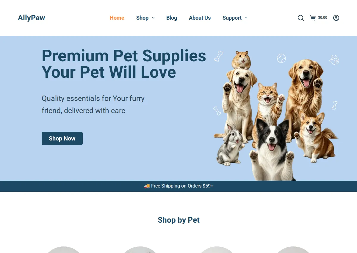 Store homepage