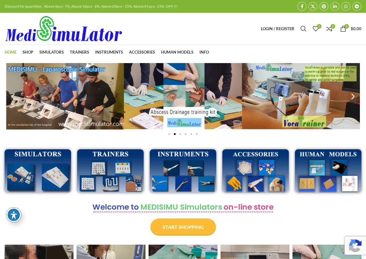 Store homepage