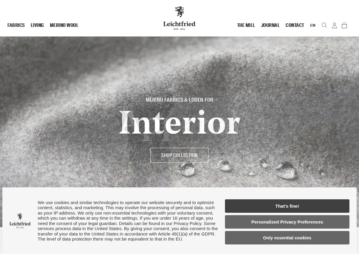 Store homepage