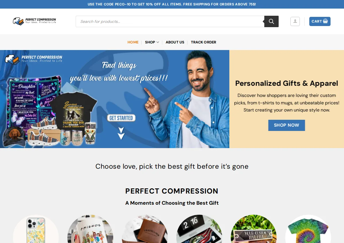 Store homepage