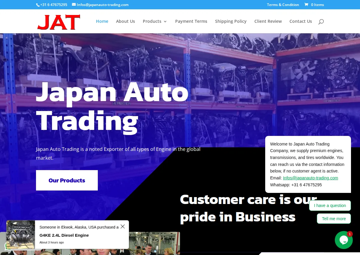 Store homepage
