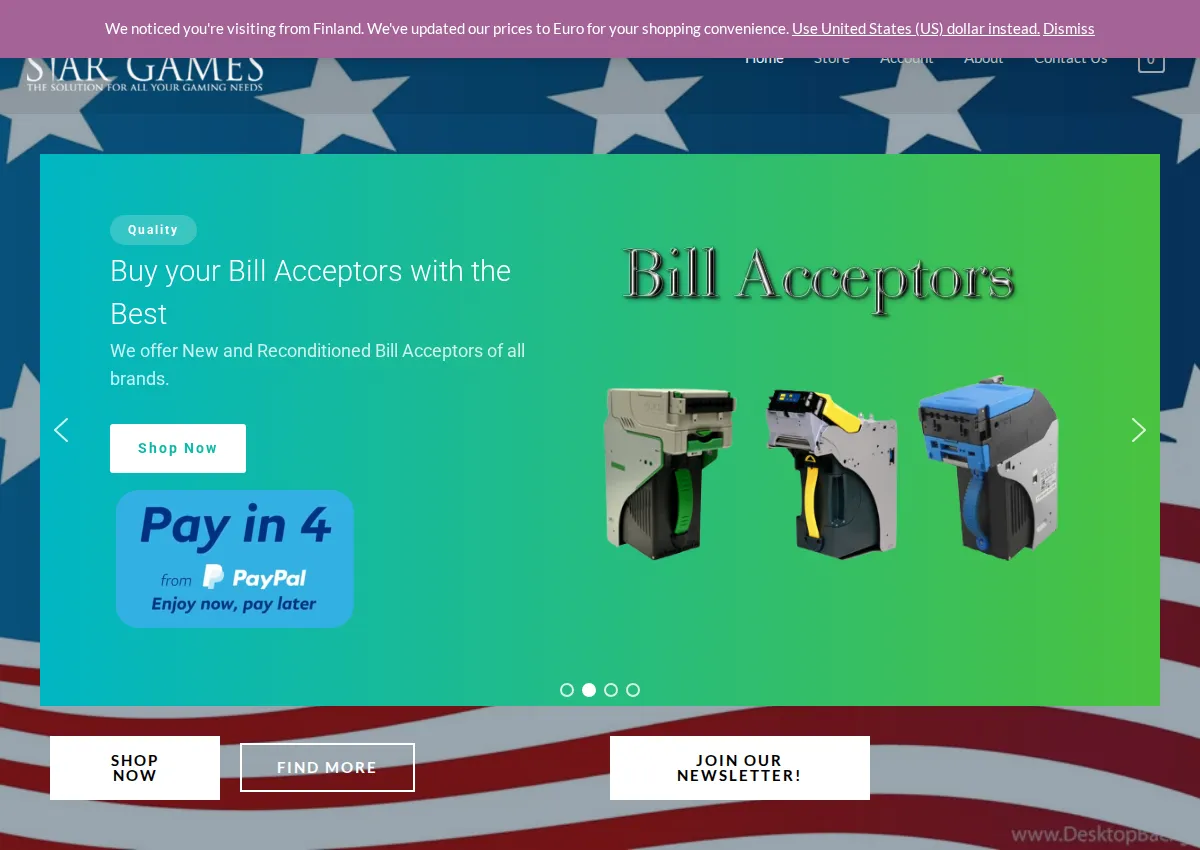 Store homepage