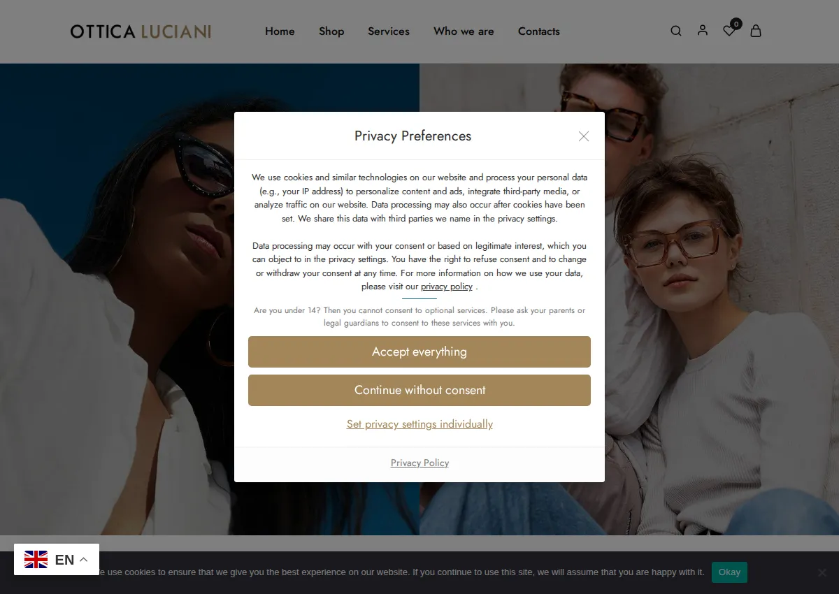 Store homepage
