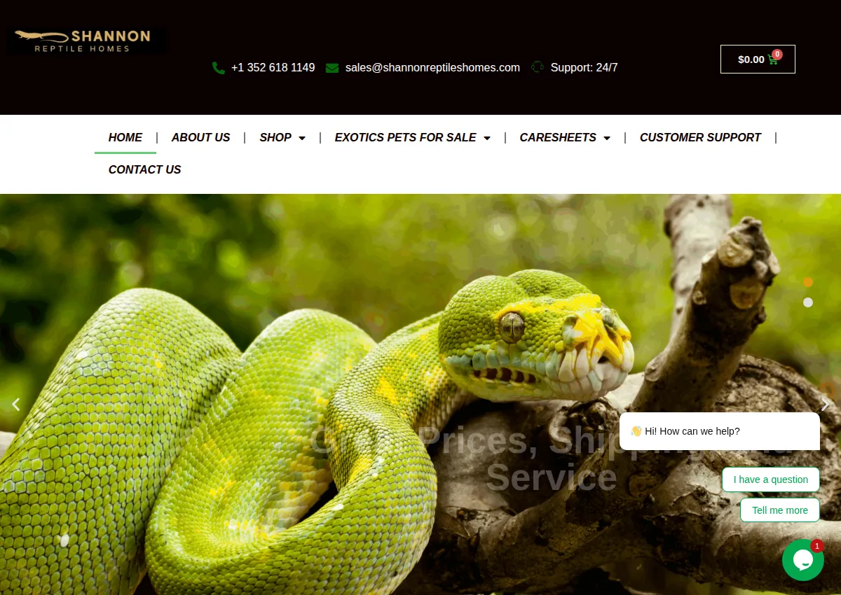 Store homepage