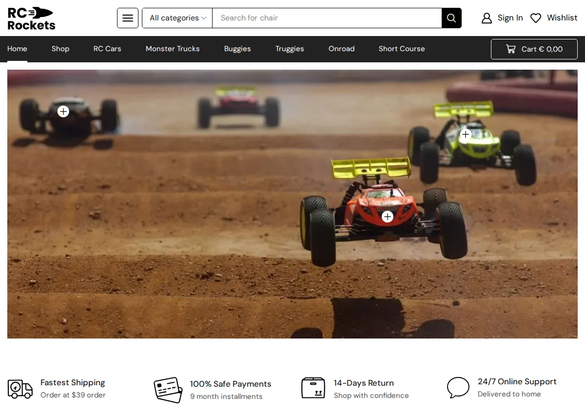 Store homepage