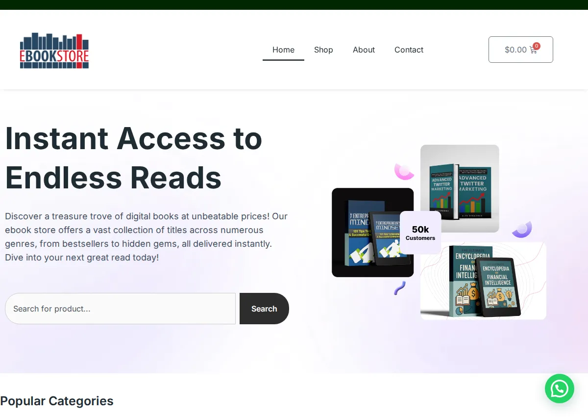Store homepage
