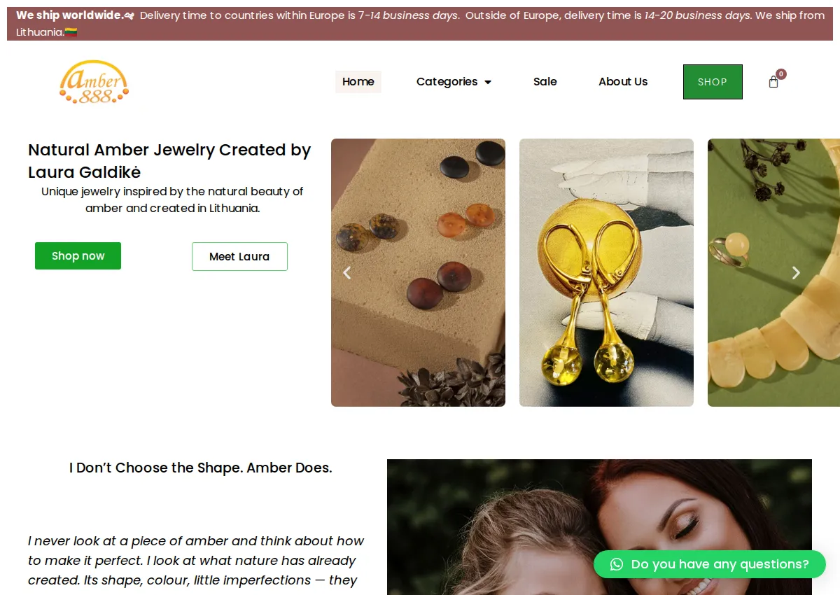 Store homepage
