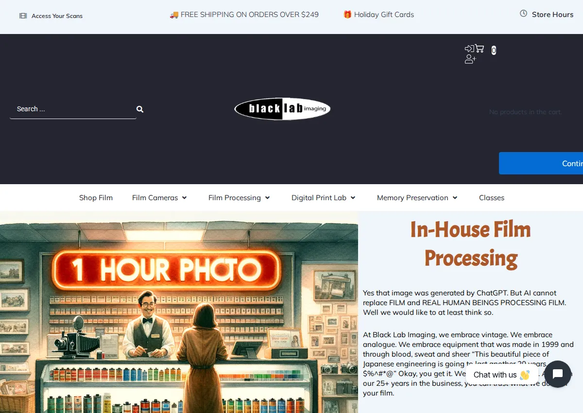 Store homepage