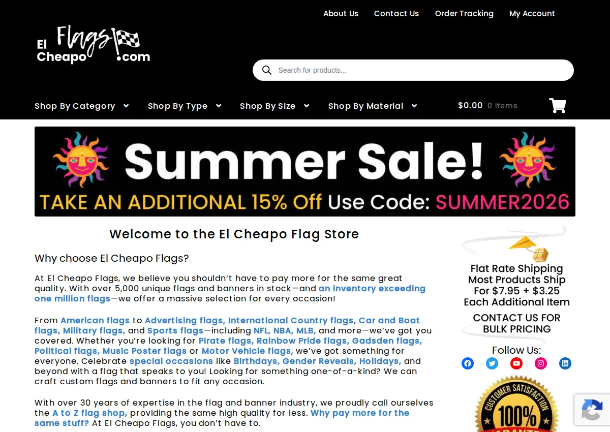 Store homepage