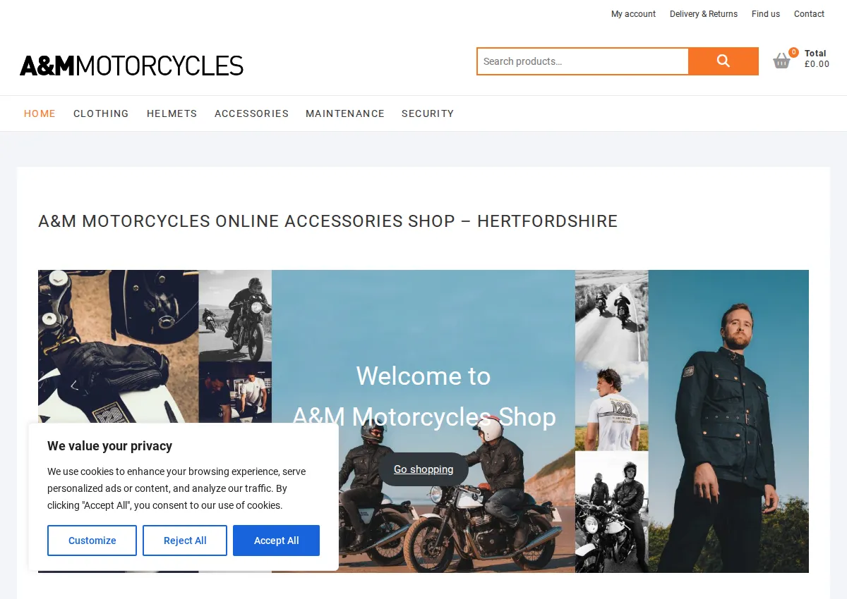Store homepage