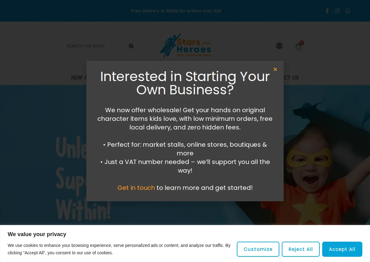Store homepage