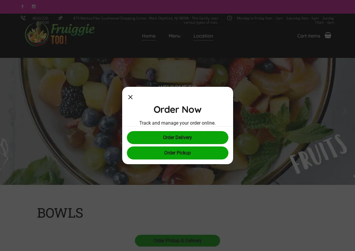 Store homepage