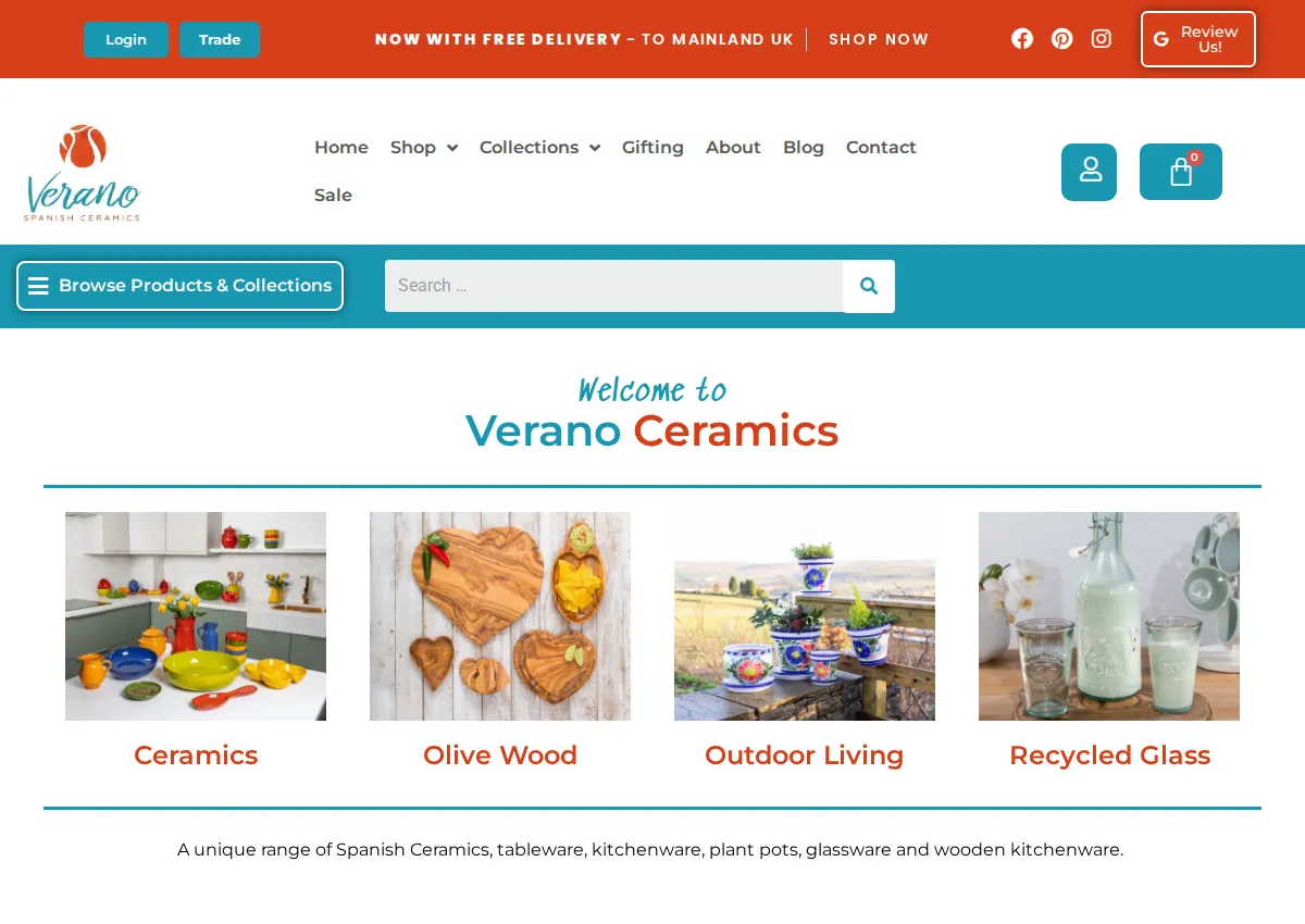 Store homepage