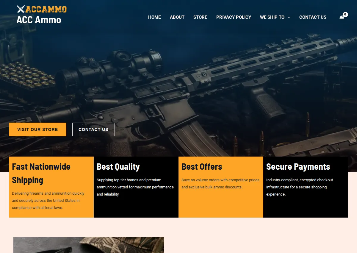 Store homepage