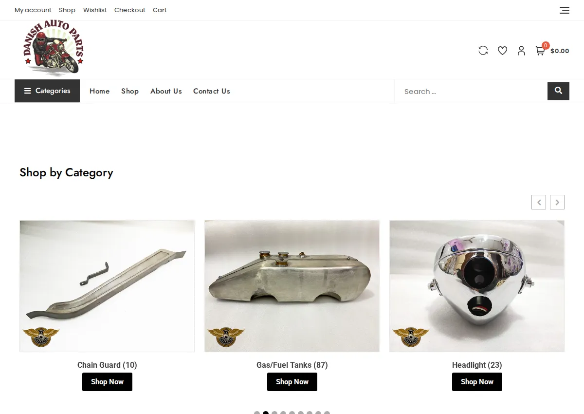Store homepage