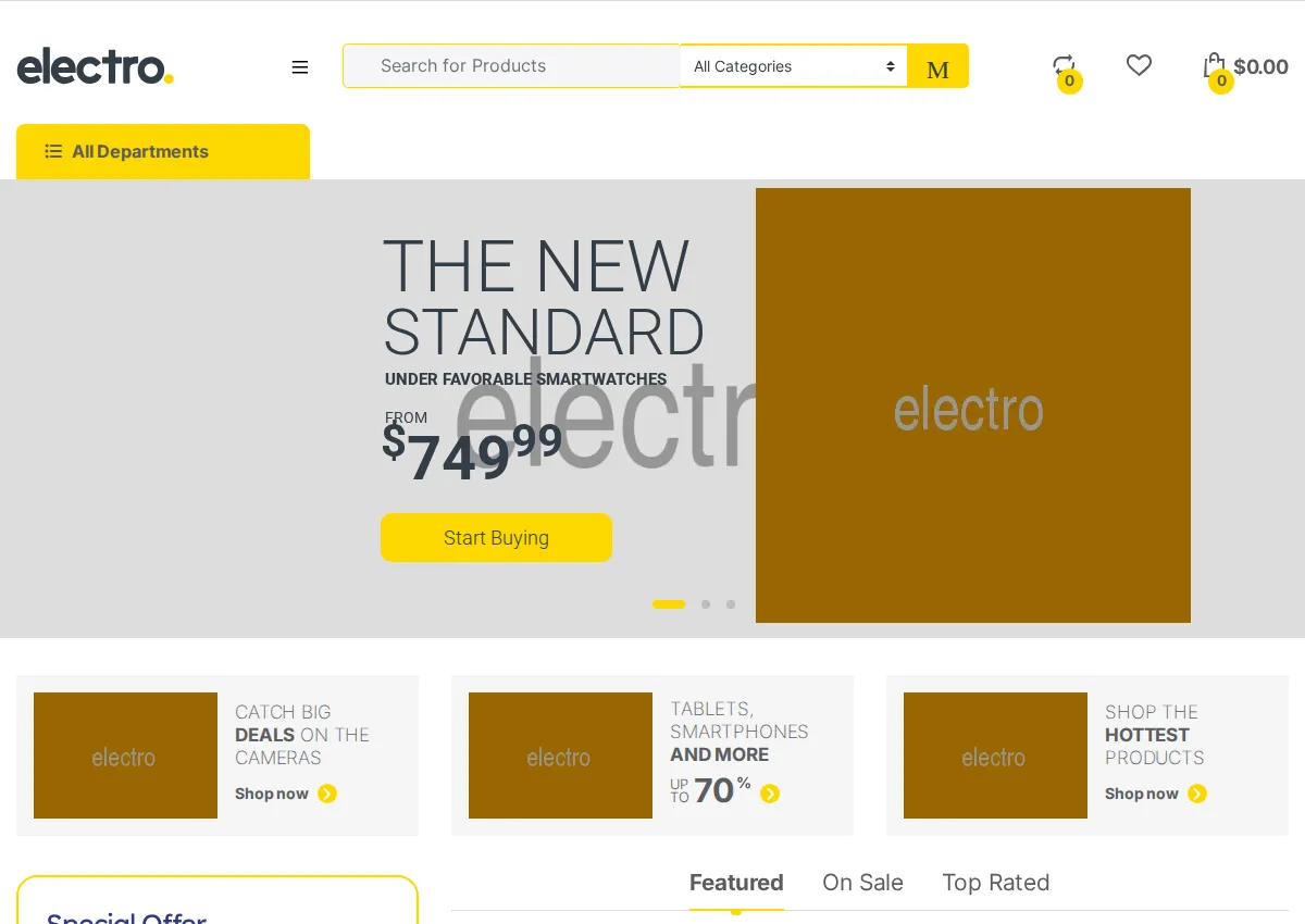 Store homepage