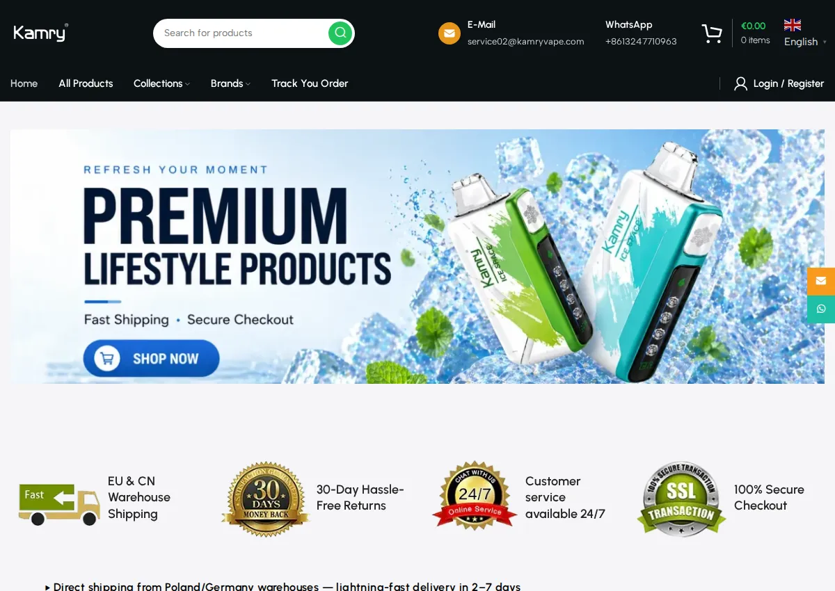 Store homepage