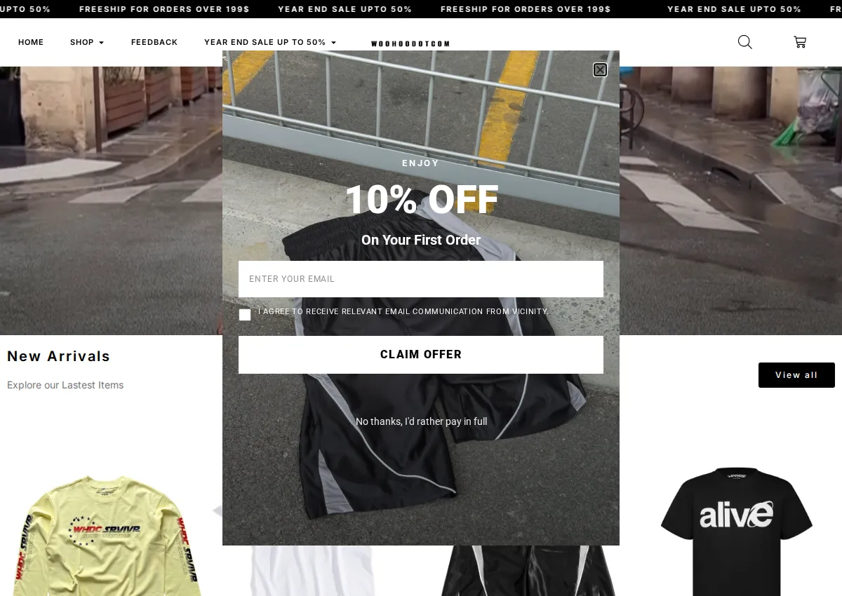 Store homepage