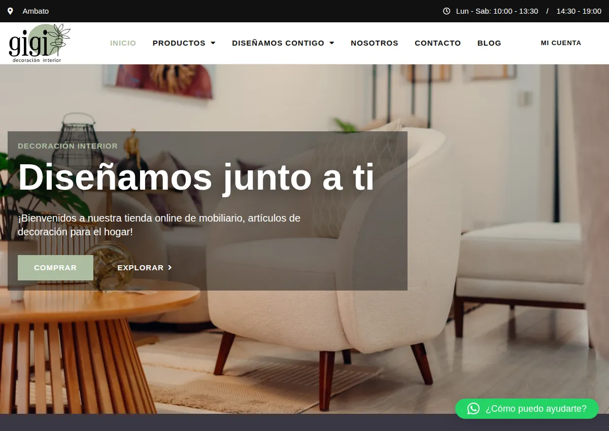 Store homepage