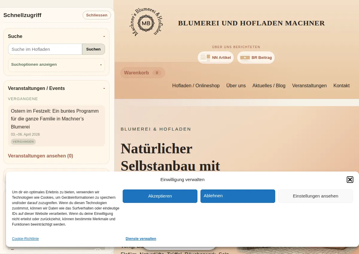 Store homepage