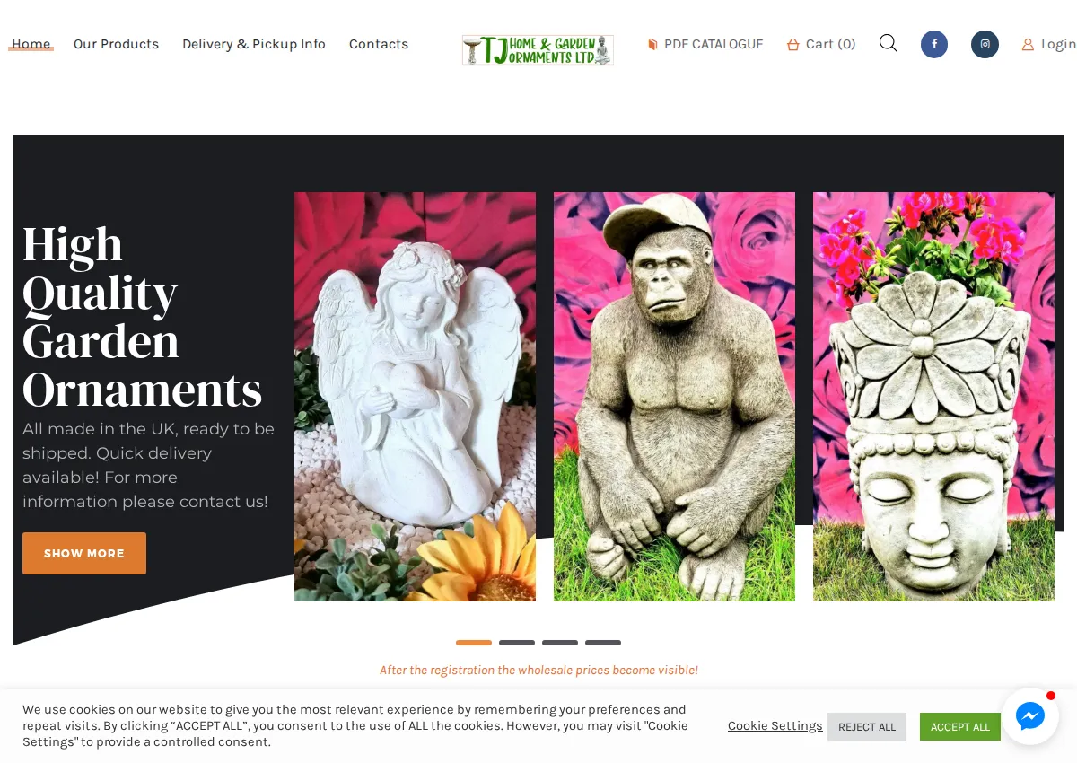 Store homepage