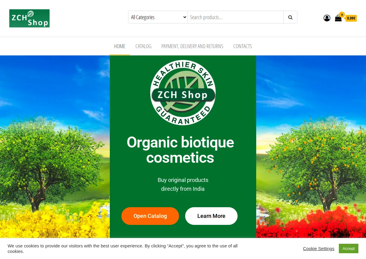 Store homepage