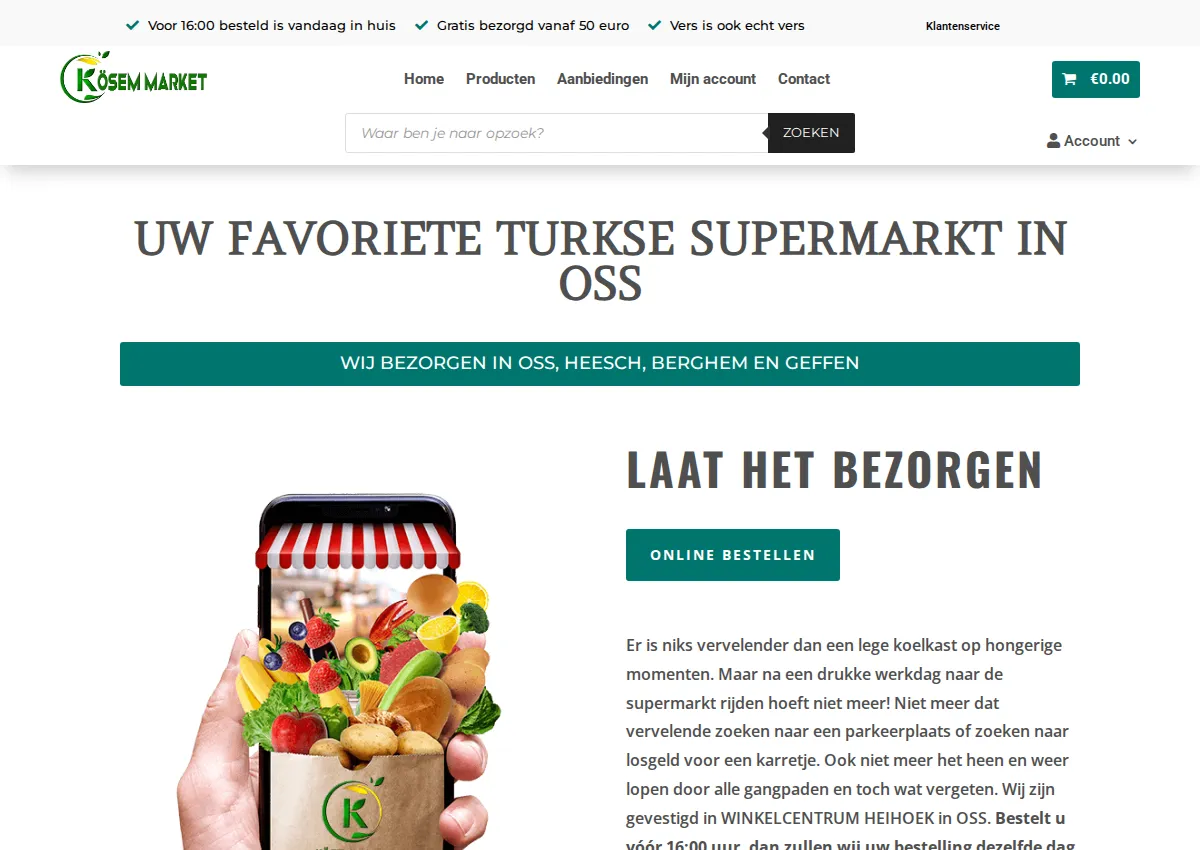 Store homepage