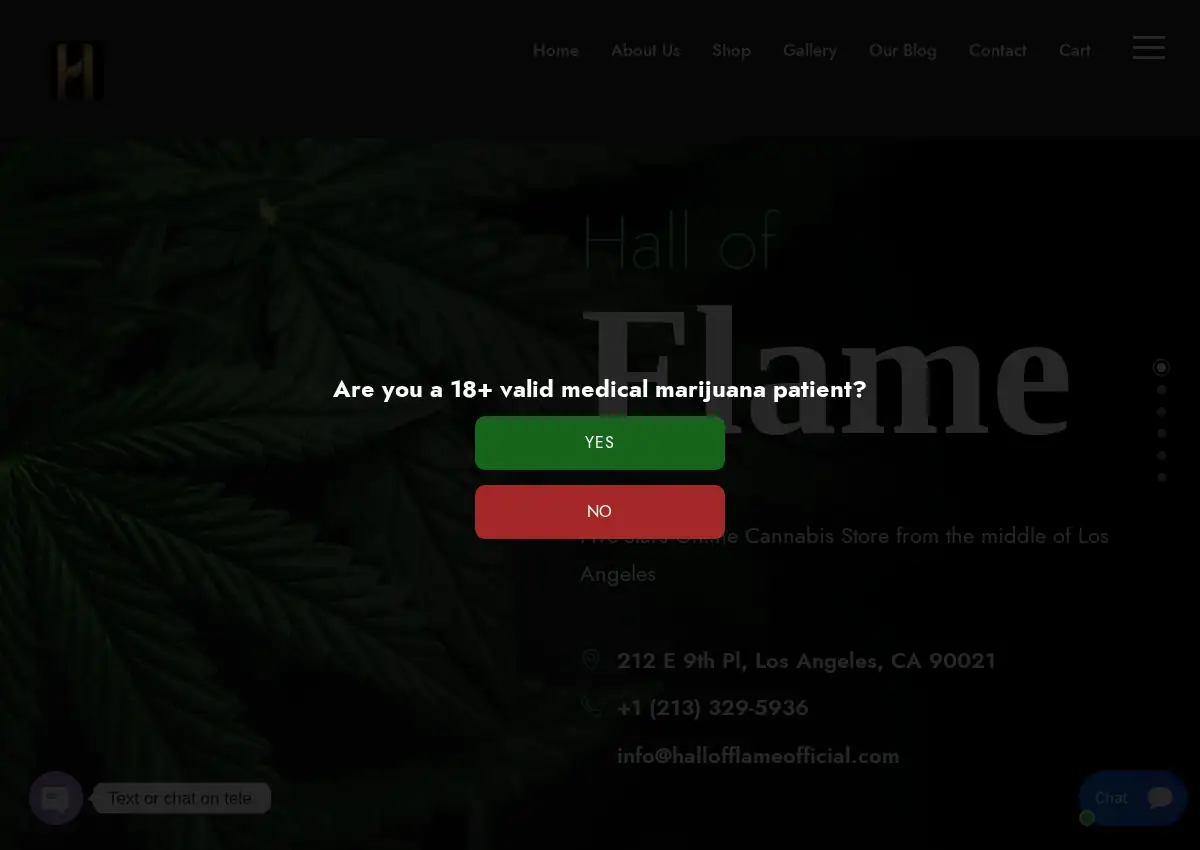 Store homepage