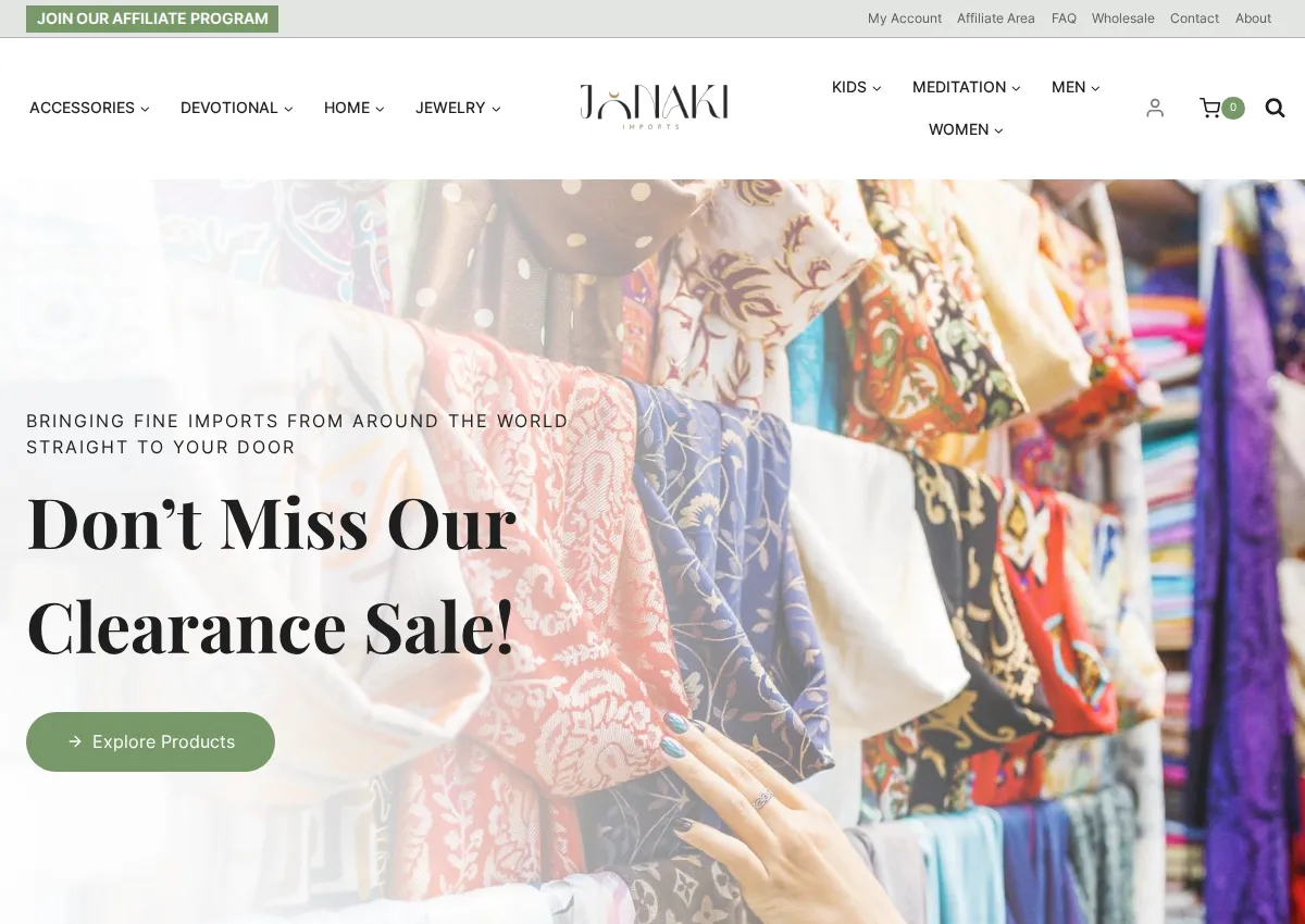 Store homepage