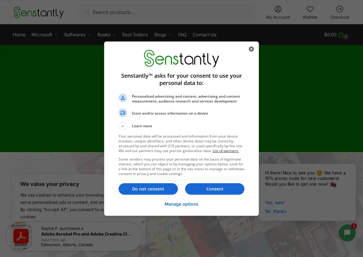 Store homepage