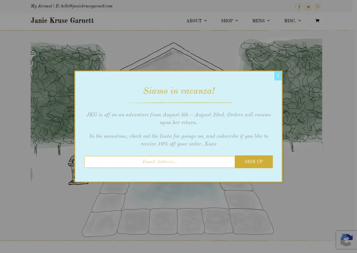 Store homepage