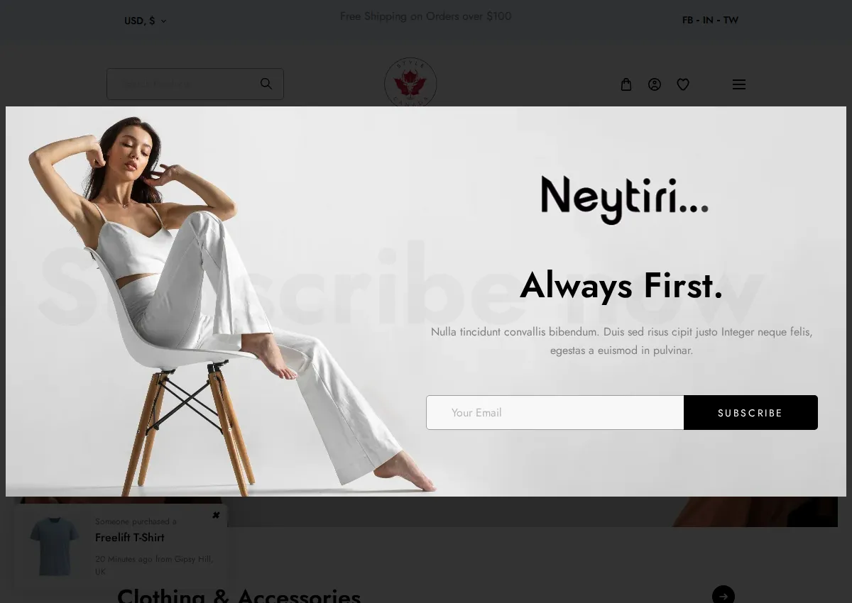 Store homepage