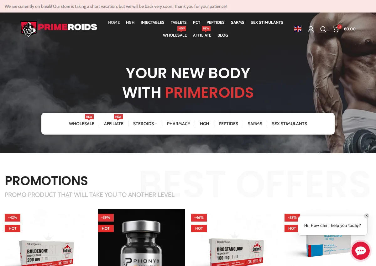 Store homepage