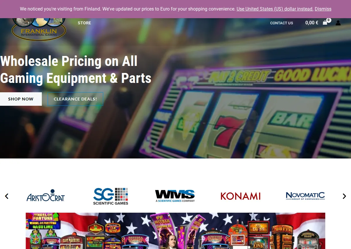 Store homepage