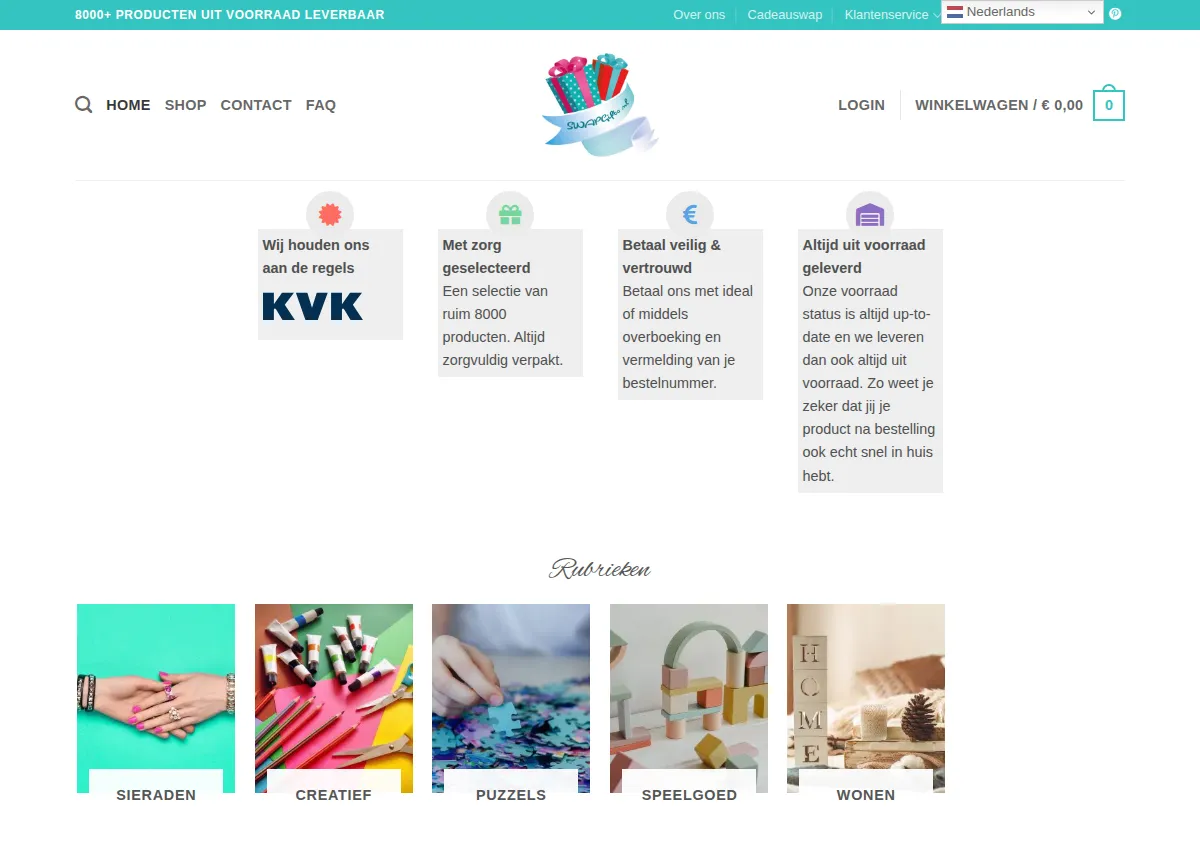Store homepage