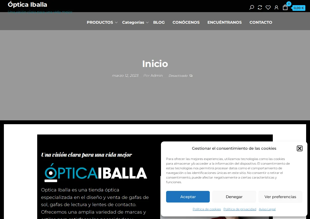 Store homepage