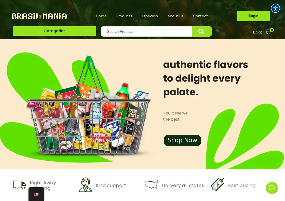 Store homepage