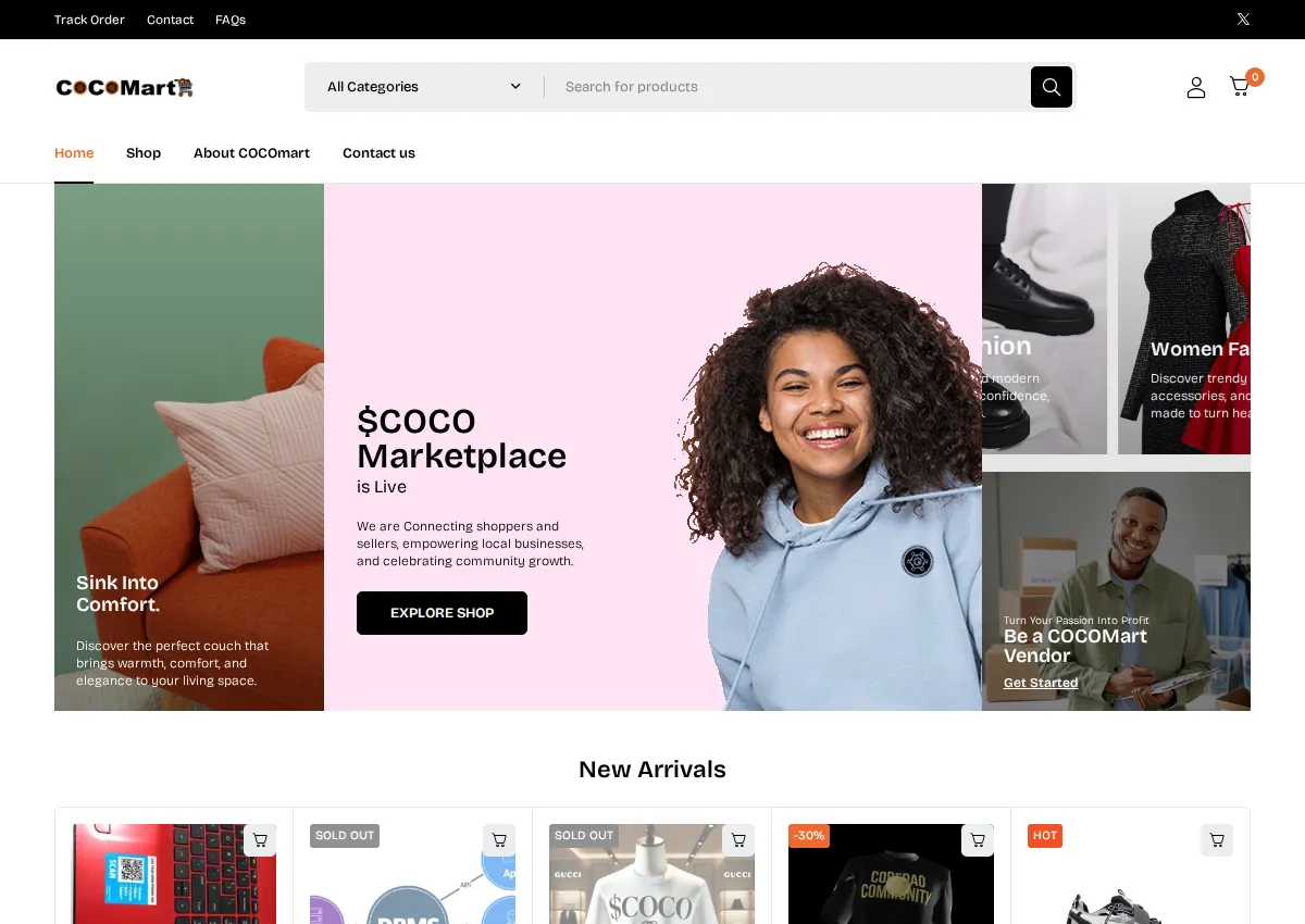 Store homepage