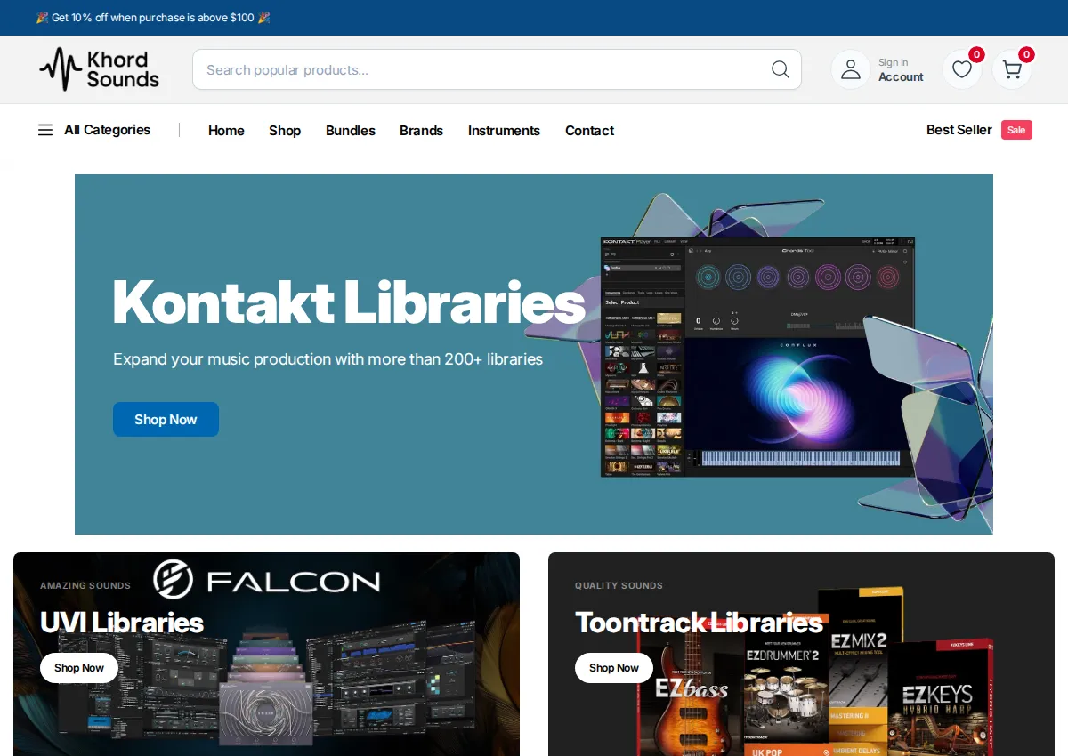 Store homepage