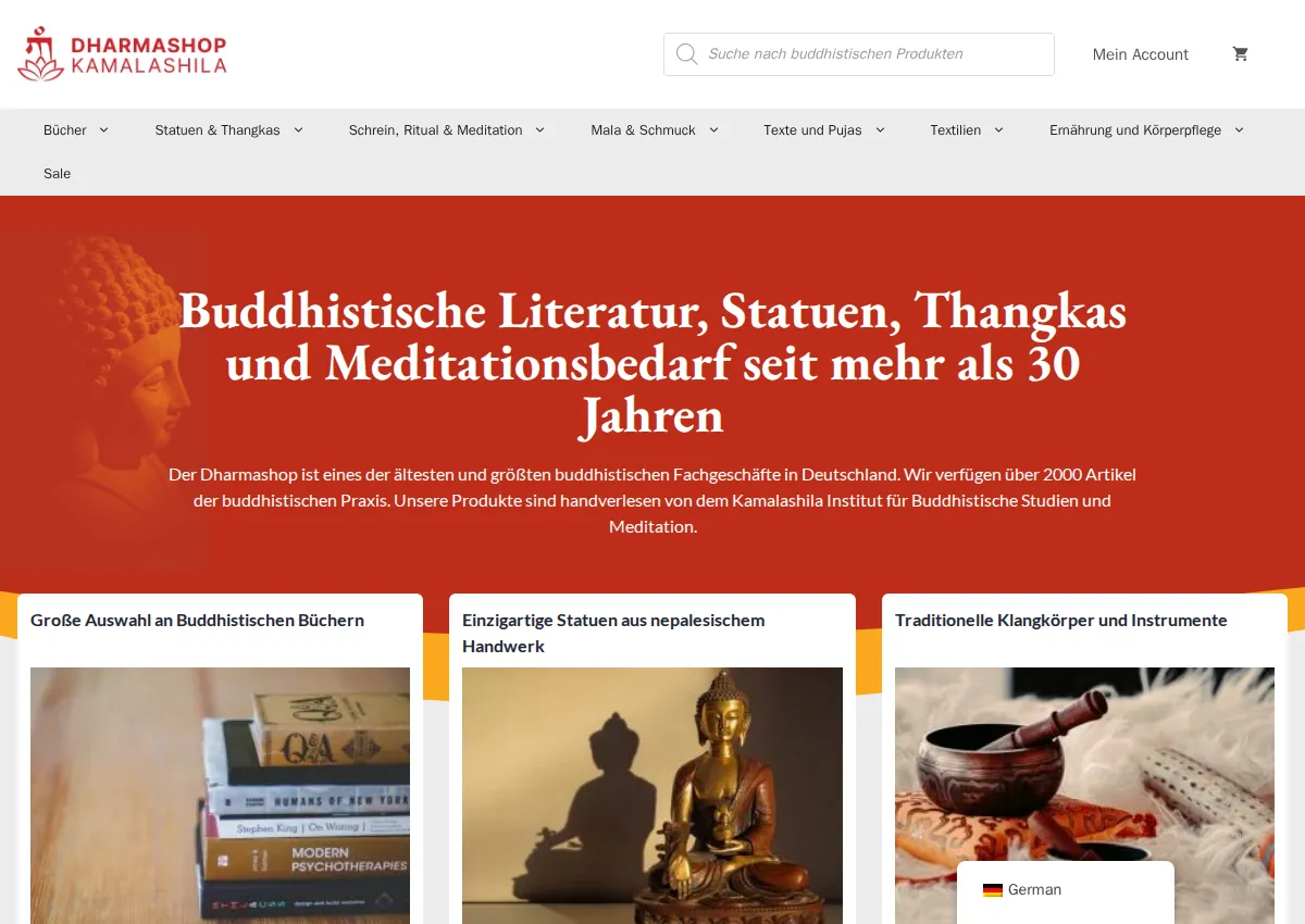 Store homepage