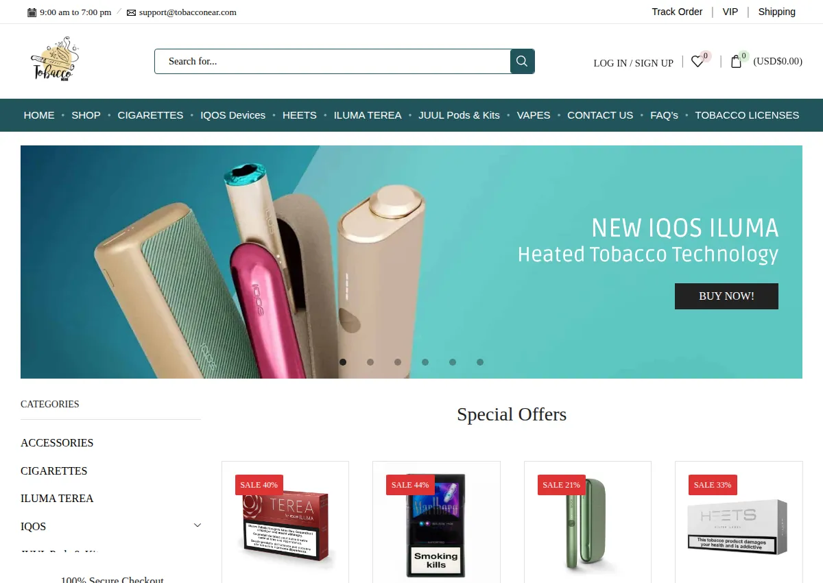 Store homepage