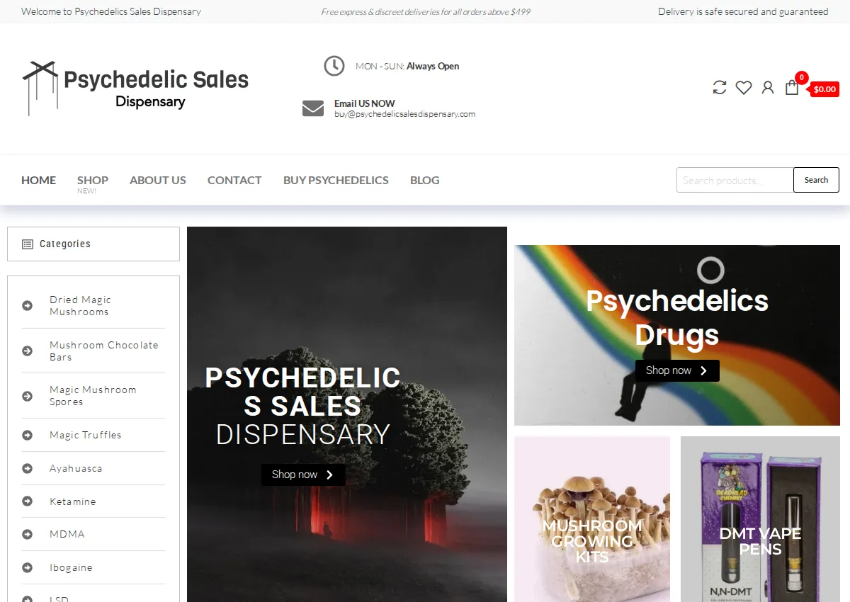 Store homepage