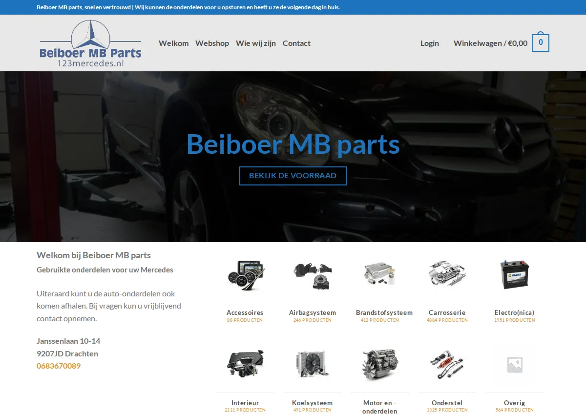 Store homepage
