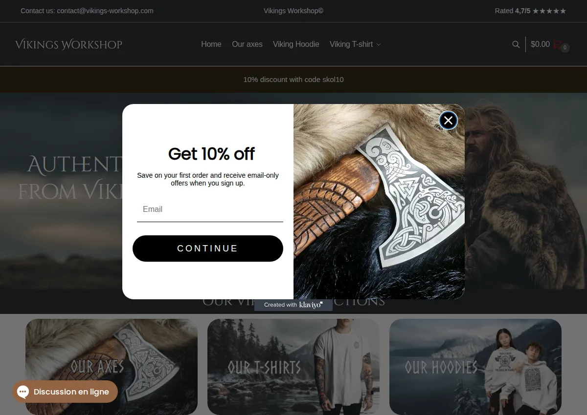 Store homepage