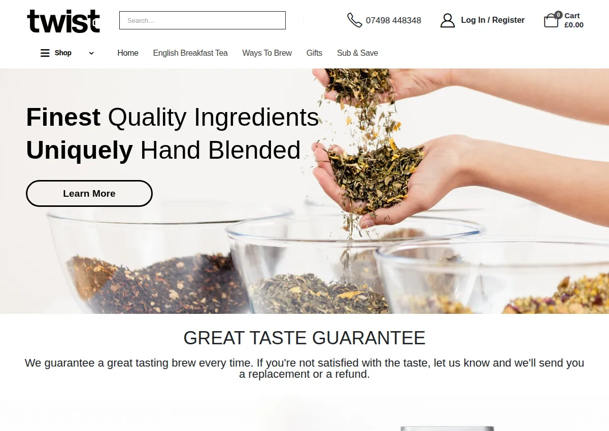 Store homepage